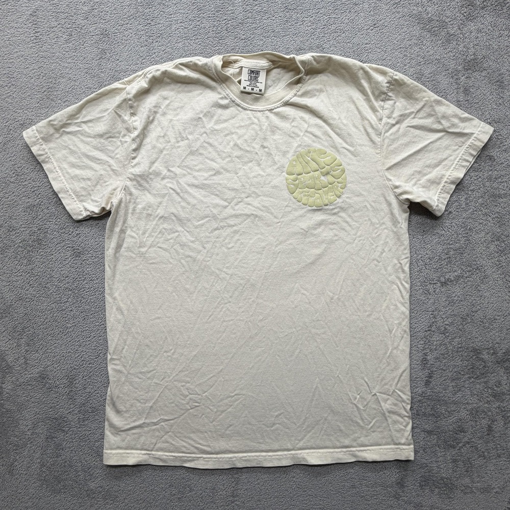 Comfort Colors Aim Sports‎ Recovery Shirt Mens Medium Cream Graphic Logo Tee